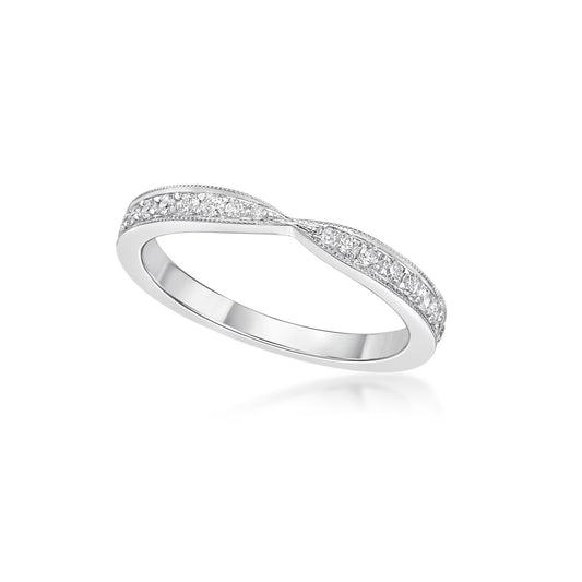 Handmade Pinched Contour Diamond Eternity band (also in white gold)