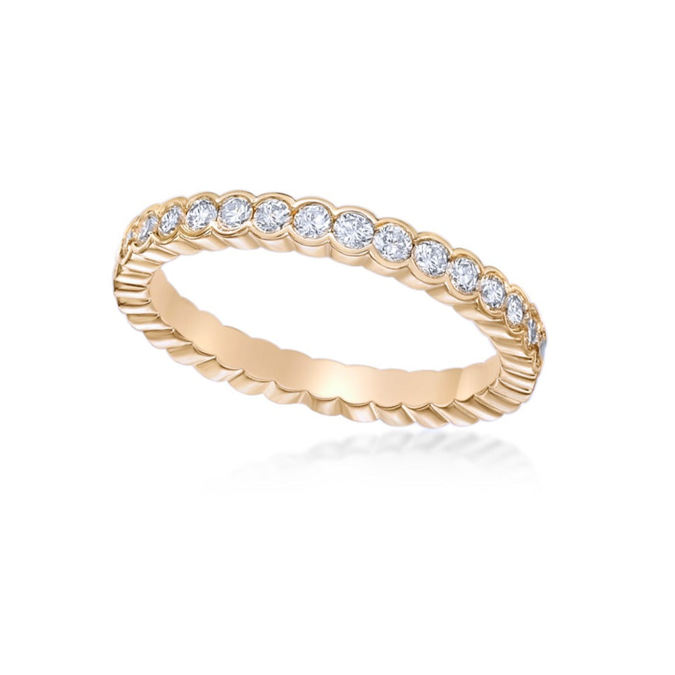 18K Yellow Gold Half-bezel Diamond Eternity ring
