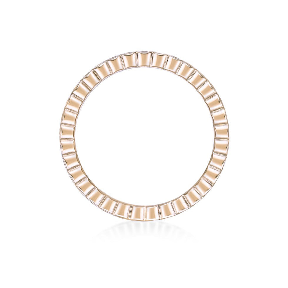 18K Yellow Gold Half-bezel Diamond Eternity ring