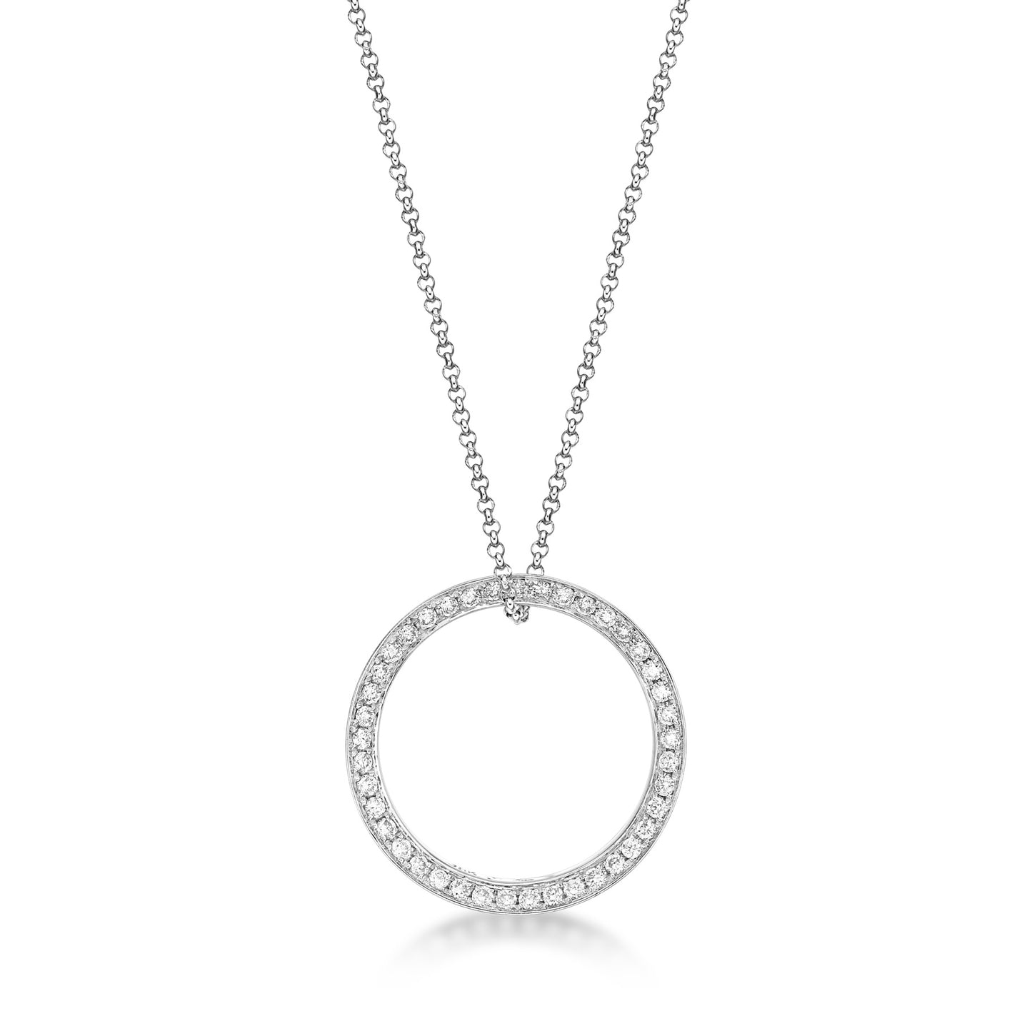 Diamond Eternity Pendant in 18K White Gold
