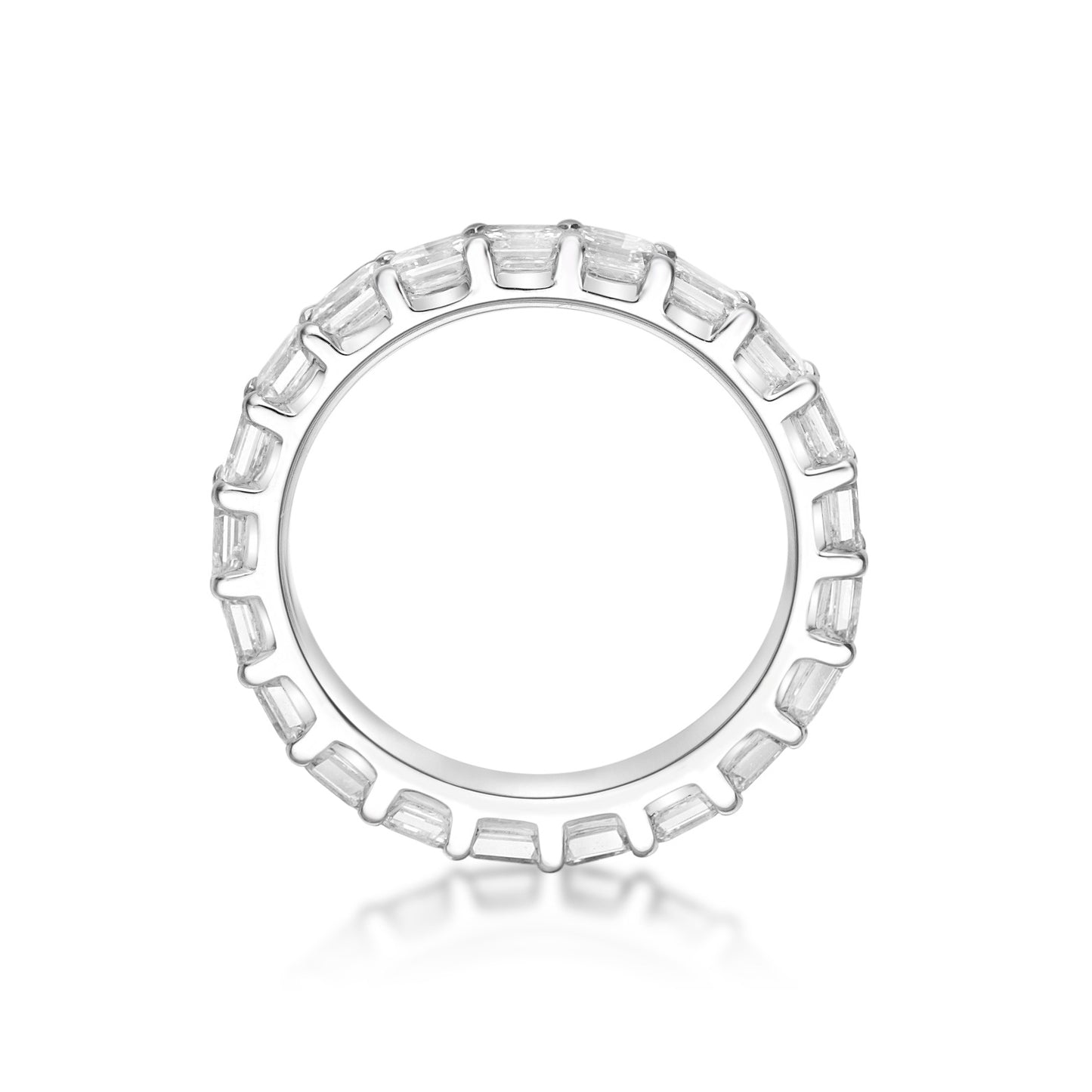 Platinum 10pt Asscher cut diamond eternity ring