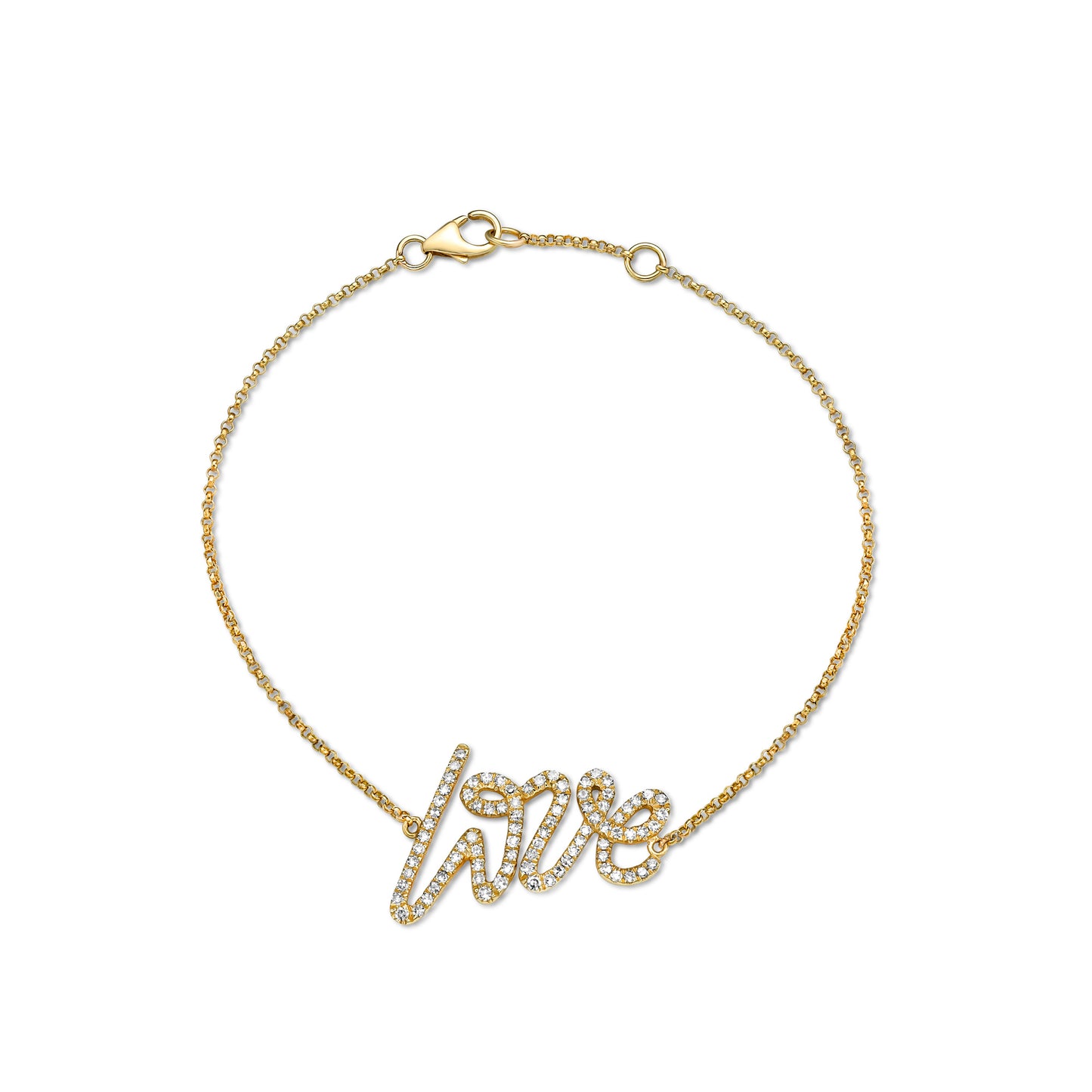 18K Yellow Gold Diamond Love Bracelet