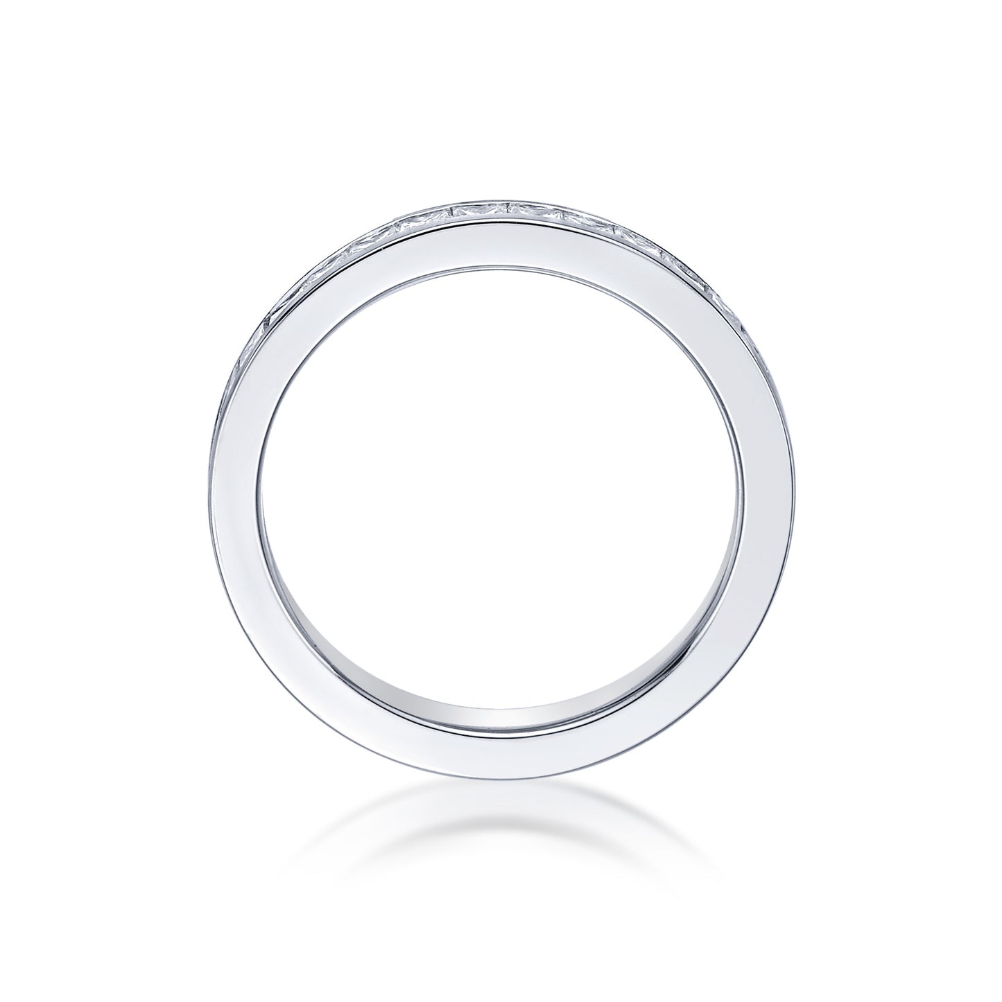 Platinum 3mm Channel-set Princess cut diamond eternity ring