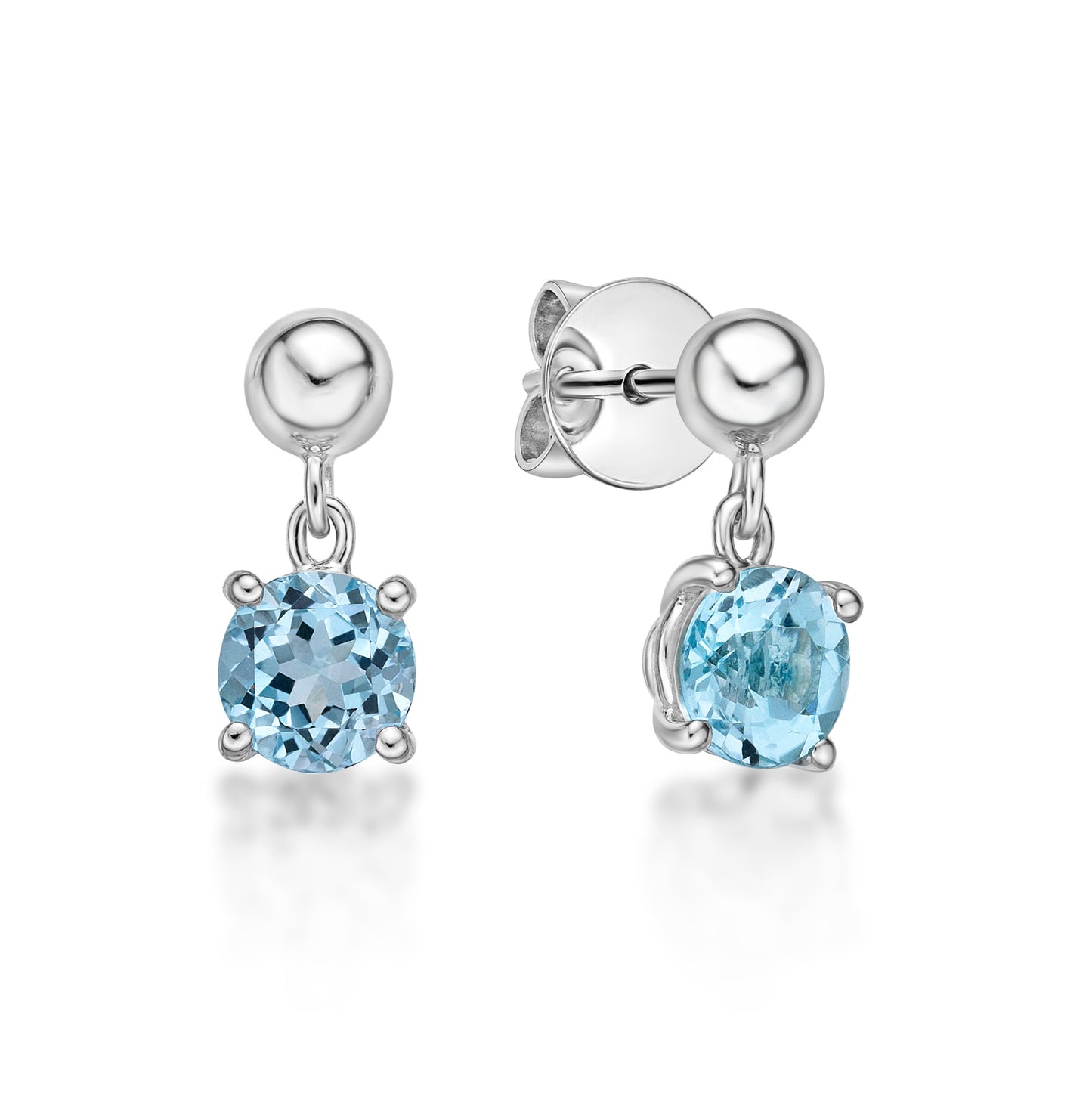 Sky Blue Topaz Earrings in 18K White Gold