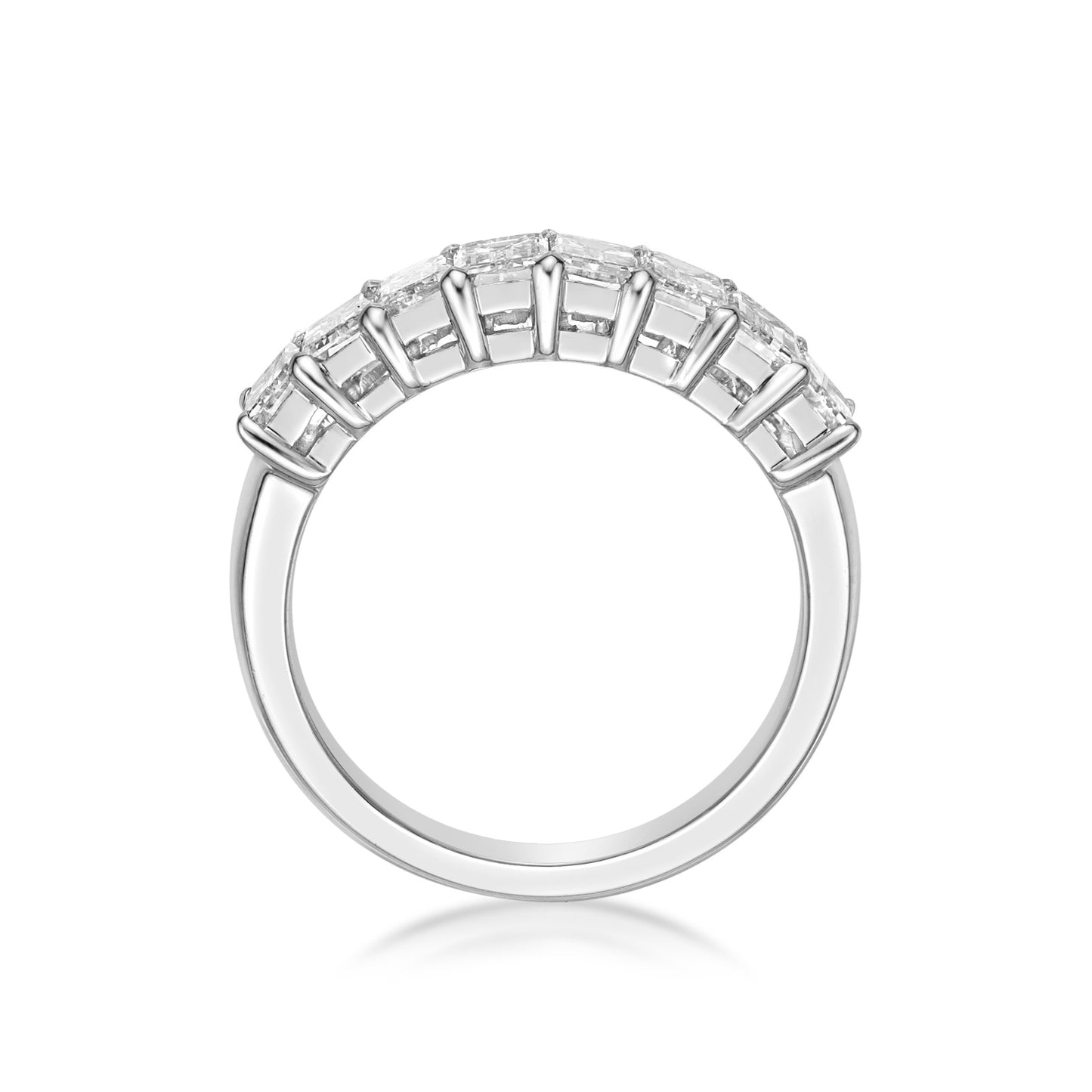 Platinum 40pt Emerald Cut diamond Half-eternity band