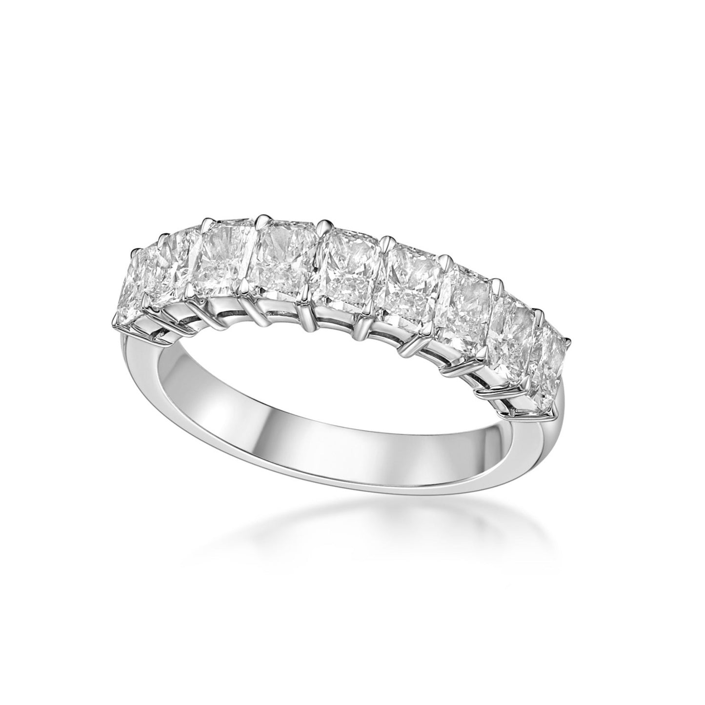Platinum 20pt Radiant cut diamond half-eternity band