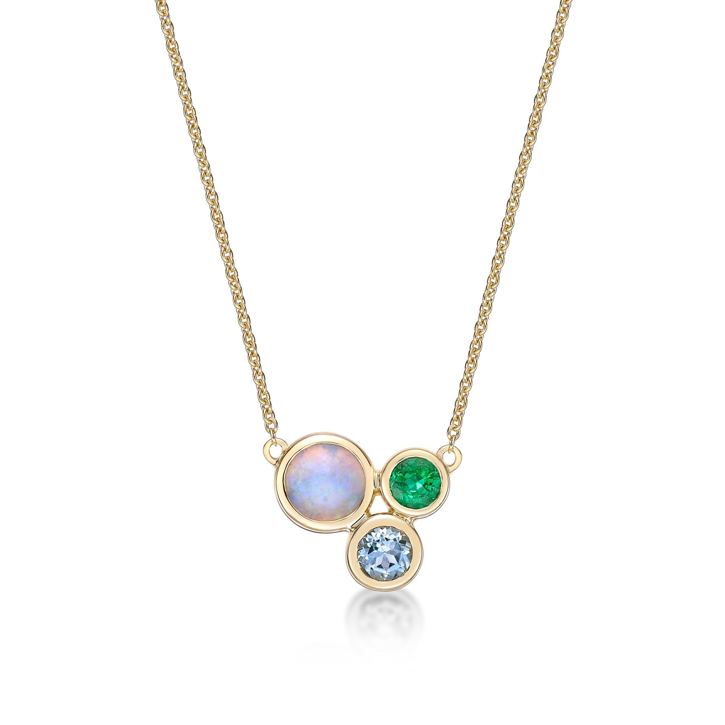 18K Yellow Gold Multi-gemstone Cluster Pendant