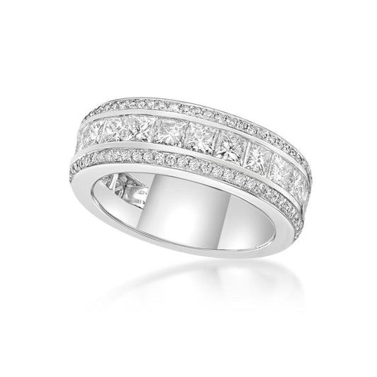 Platinum Princess Cut Dress Ring