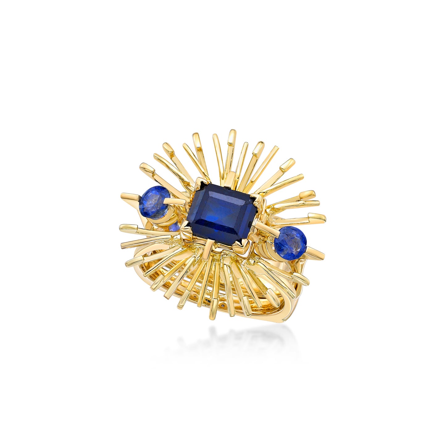 "Jayme" 3-stone Sapphire Engagement Ring with Ring Jacket