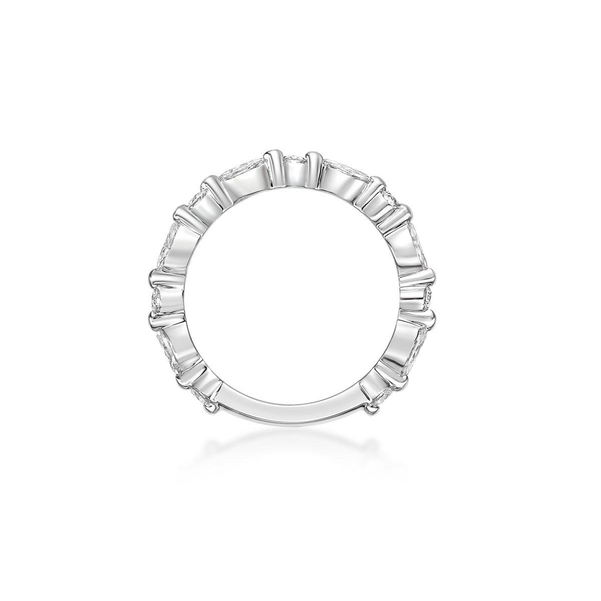 Platinum Round and Marquise diamond eternity band