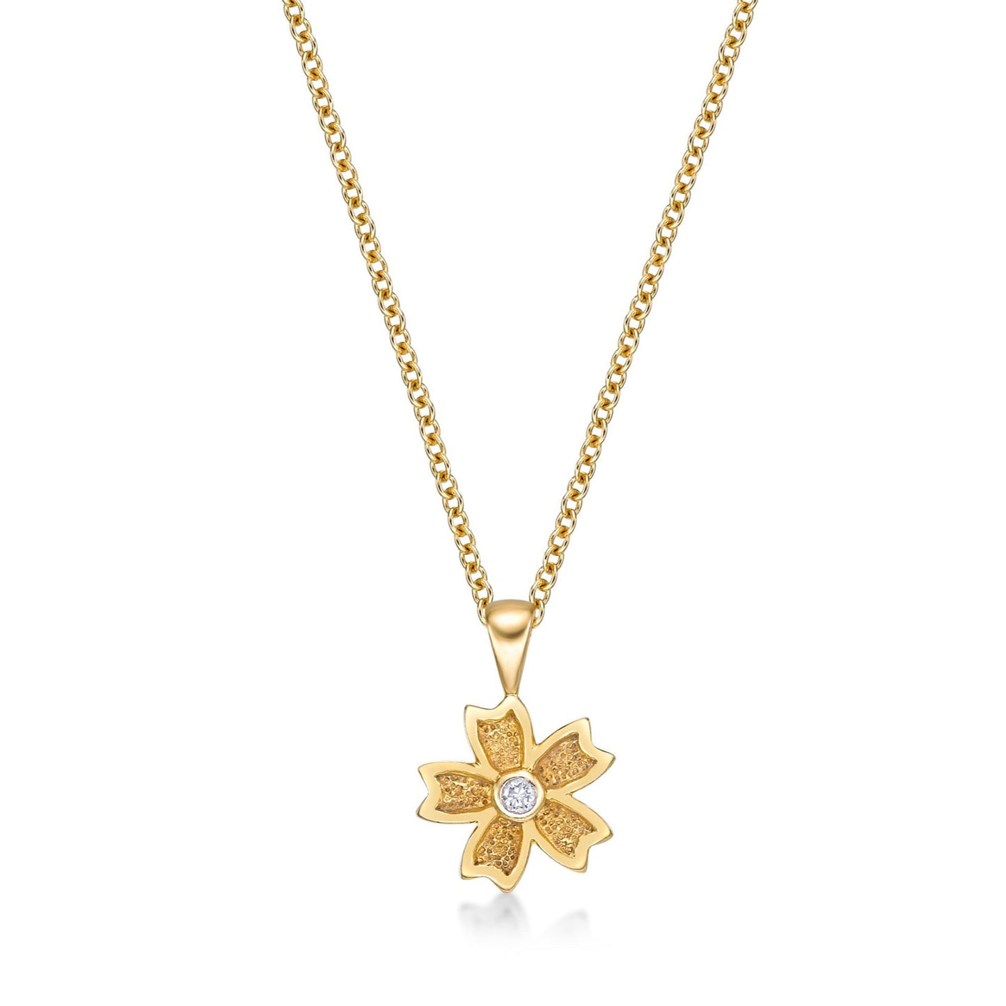 Sakura Pendant in 18K Yellow Gold