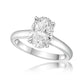 2.01ct Oval Brilliant diamond in a handmade Platinum 4-claw solitaire setting with hidden halo and diamonds on the bridge