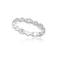 18K White Gold Round and Marquise-shaped full eternity band with milgrain border