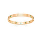 18K Yellow Gold 6mm Bangle with bezel set Round Green Emeralds and Custom Name Engraving