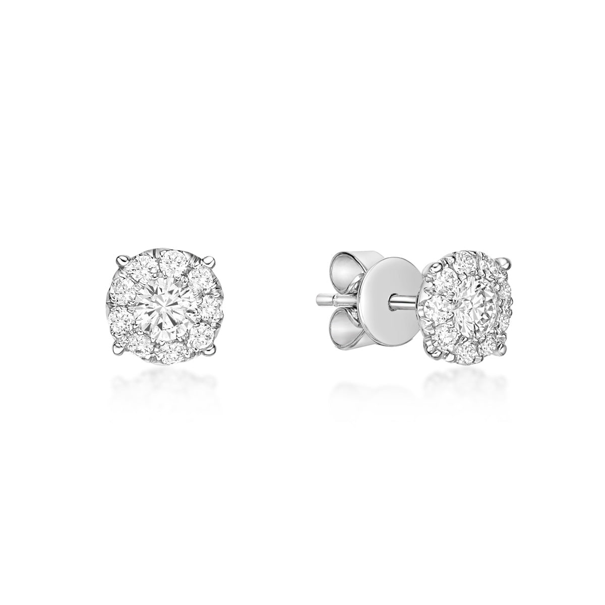 1ct Face-value Illusion Studs in 18K White Gold