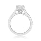 1.77ct Round Brilliant diamond in 18k White Gold engagement ring setting with hidden halo and Diamond Eternity Band