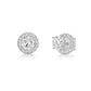 Classic diamond stud earrings with removable or fixed diamond halo cuff