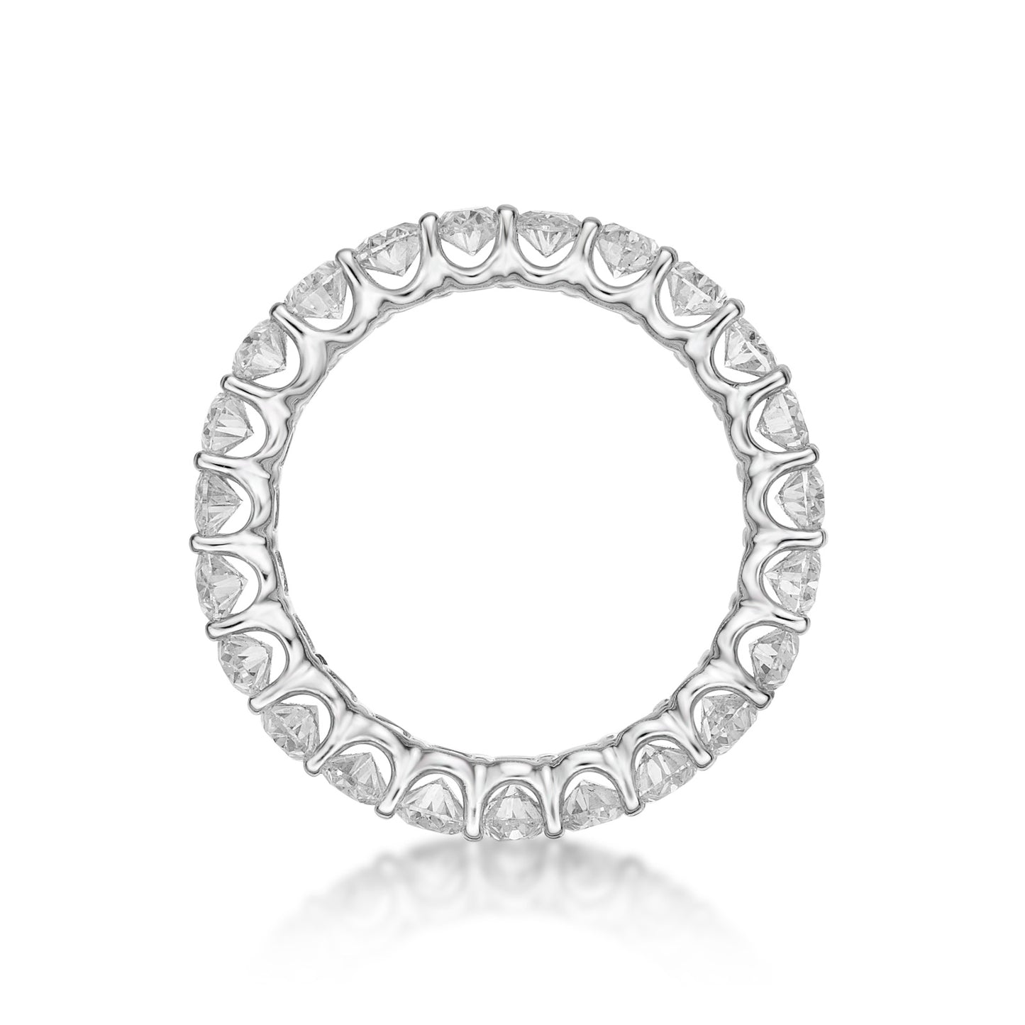 Handmade 18K White Gold 15pt Oval Diamond Eternity Ring