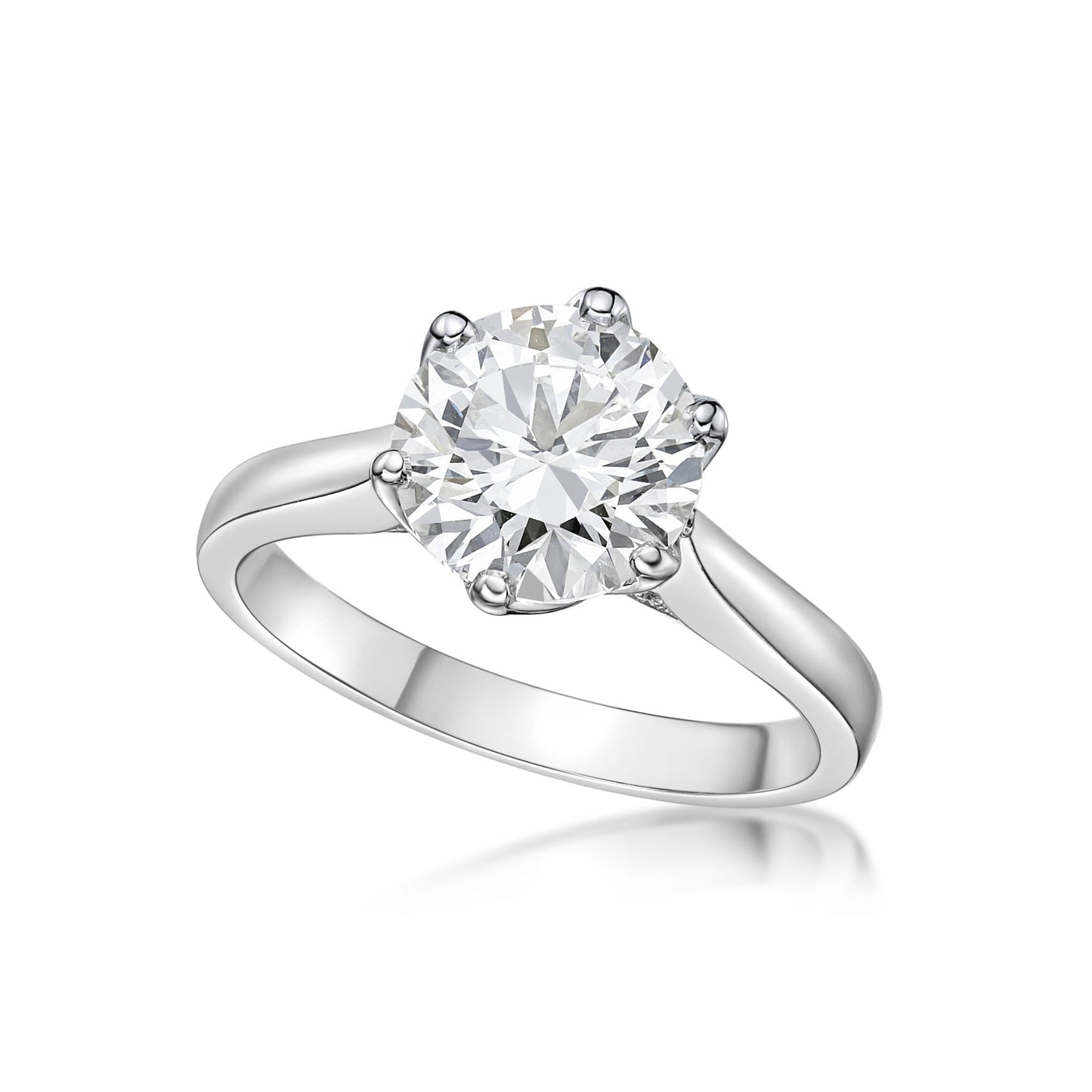 Sakura Jewellery's Signature 6-claw Solitaire, Floral Crown Setting