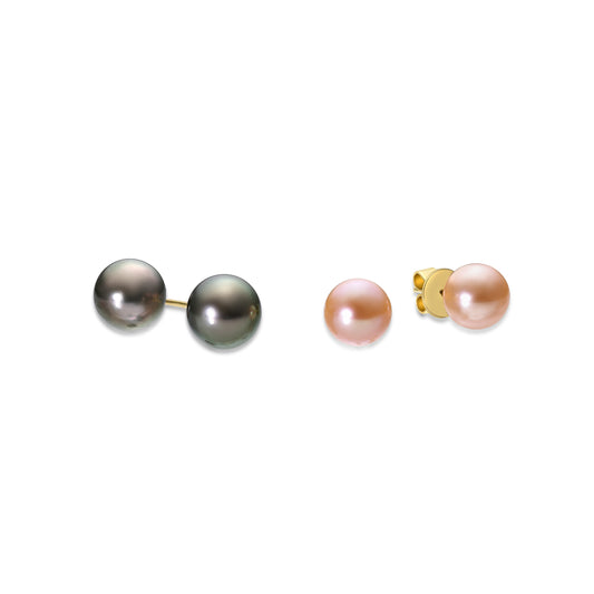 18K Yellow Gold 10mm Pearl Stud earrings