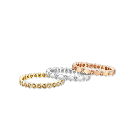 Stacking Honeycomb rings in mixed colourway