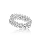 18K White Gold Art-Deco Round and Baguette Diamond Eternity Band