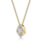 2.01ct Cushion Diamond in a mixed metal 18K Yellow Gold and White Gold Twisted Floating Diamond Halo