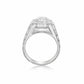 3.01ct Emerald Cut Diamond in a handmade Platinum Baguette Diamond Halo setting, and channel set baguette eternity on band and bridge of ring