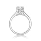 2.01ct Oval Brilliant diamond in a handmade Platinum 4-claw solitaire setting with hidden halo and diamonds on the bridge