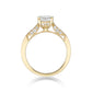 1.21ct Princess Cut diamond a handmade 18K Yellow Gold engagement ring setting