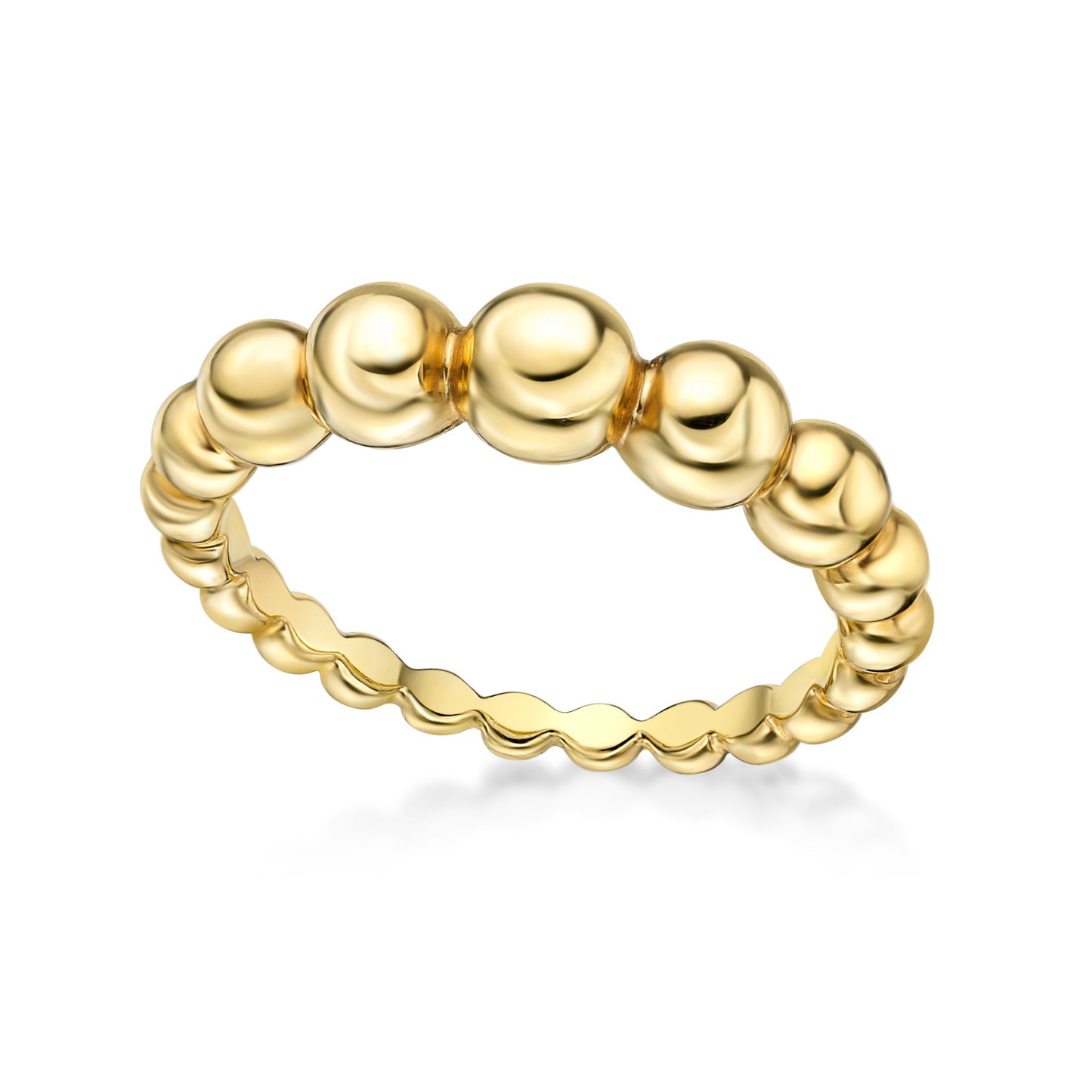 Handmade 18K Yellow Gold Bubble Ring