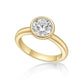 1.01ct Round Brilliant diamond in a contemporary 18K Yellow Gold Bezel Solitaire setting