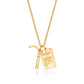 18K Yellow Gold Men's Tag and Raffle Pendant with custom engraving on a 25 inch chain