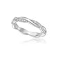 Handmade 18K White Gold Twisted Eternity Band with polished and diamond threads